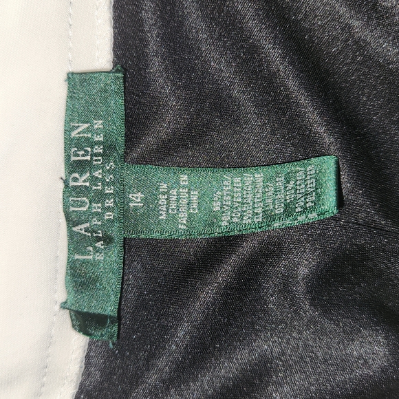 LAUREN RALPH LAUREN SLEEVELESS DRESS SIZE 14 BLACK, IVORY COLORS PRE OWNED - Picture 6 of 14